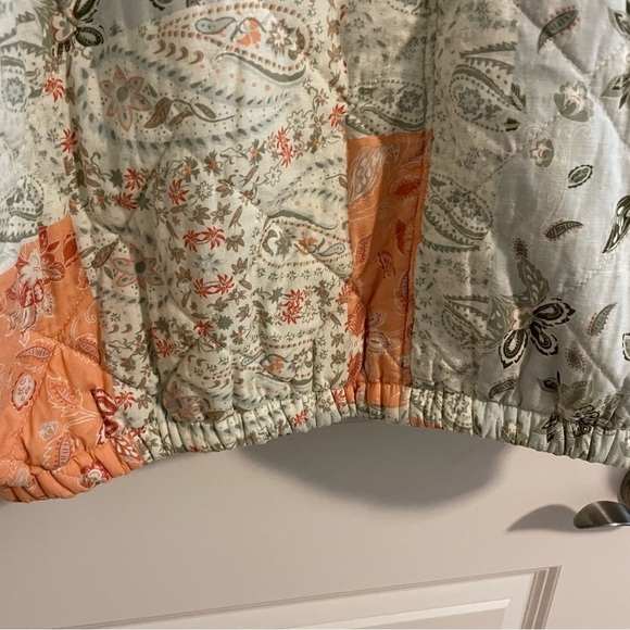 Avec Les Filles Quilted Patchwork Floral Paisley Bomber Jacket Size Large - Picture 9 of 11